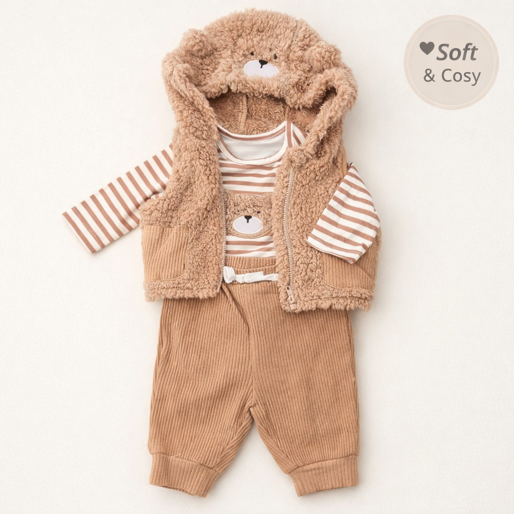 Newborn Teddy Bear Cosy Baby Outfit Set