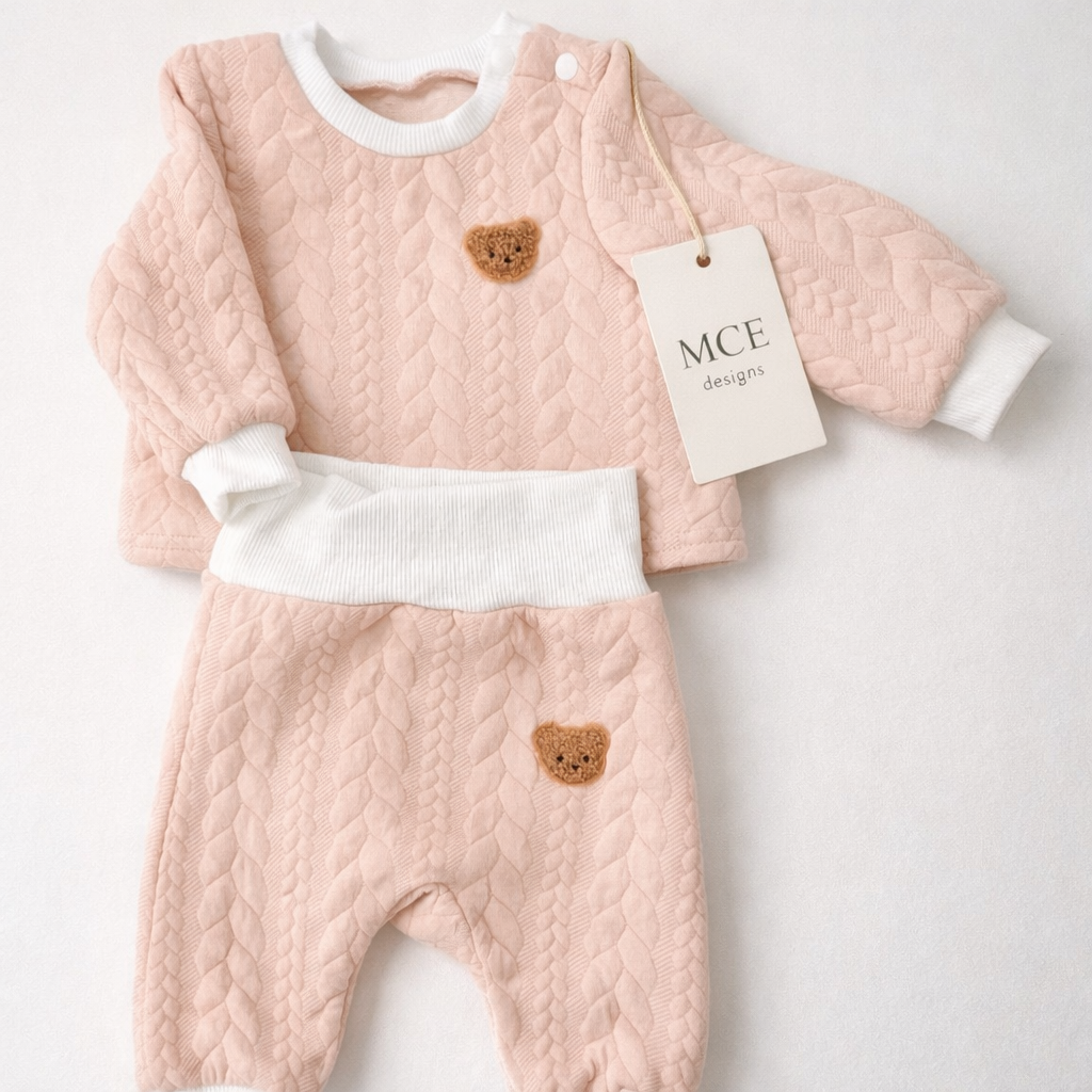 Newborn Cable Knit Baby Outfit Set