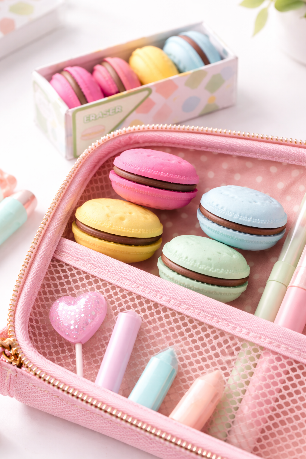 Macaron Eraser Set