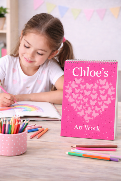 Personalised Pink Butterfly Sketchbook