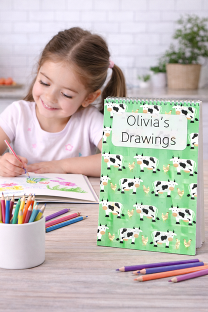 Personalised cute cow Sketchbook