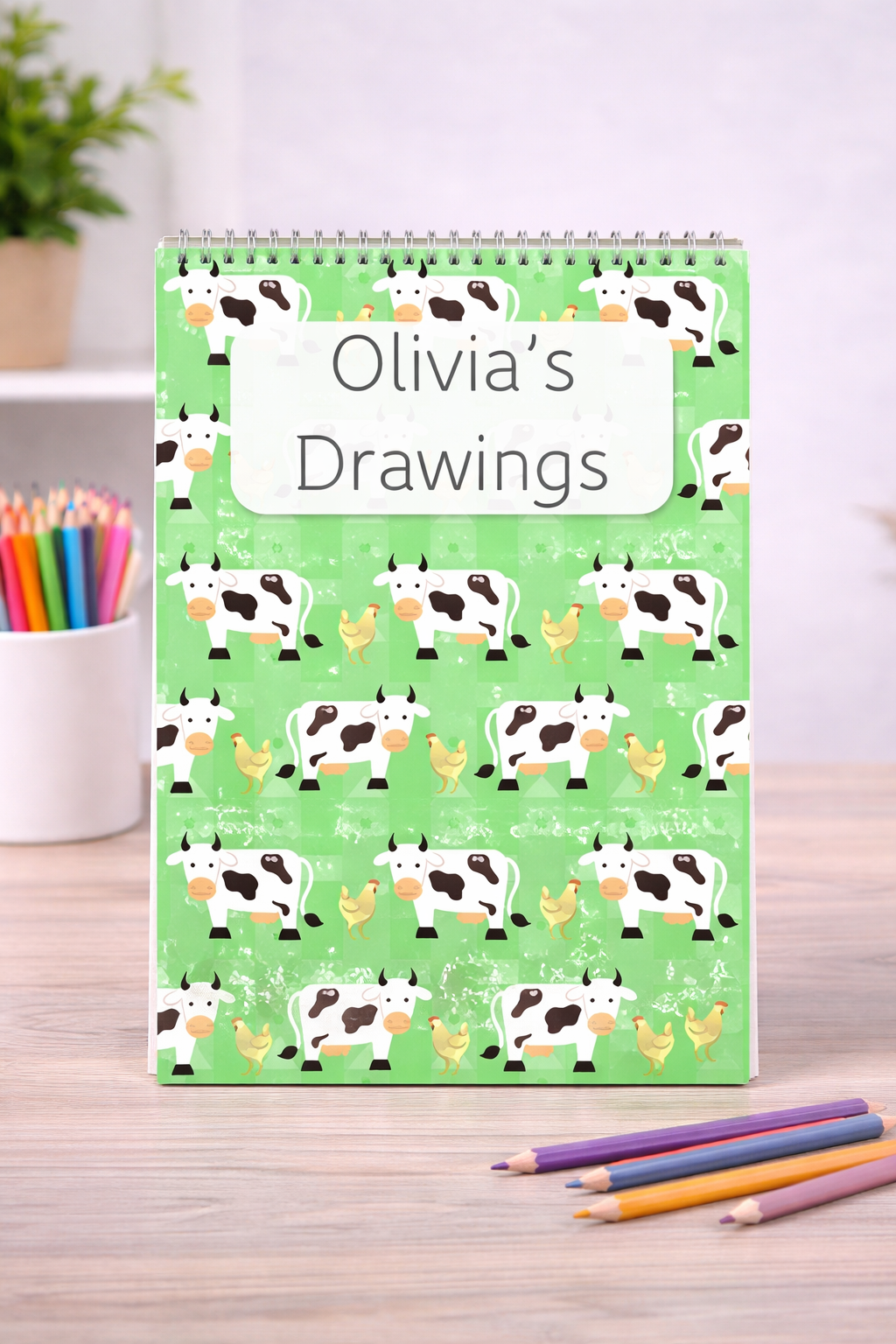 Personalised cute cow Sketchbook