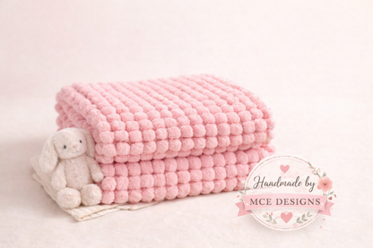 Handmade Pink Pompom Baby Blanket