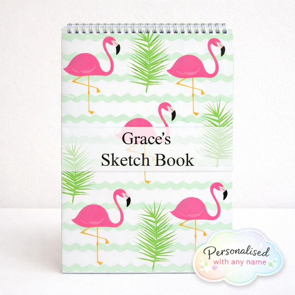 Personalised Flamingo Sketchbook