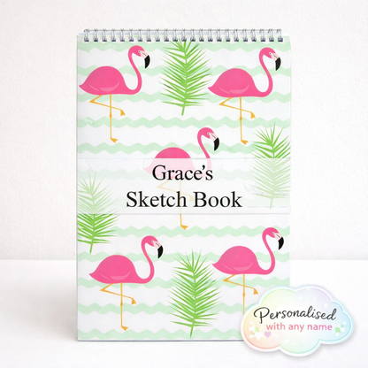 Personalised Flamingo Sketchbook