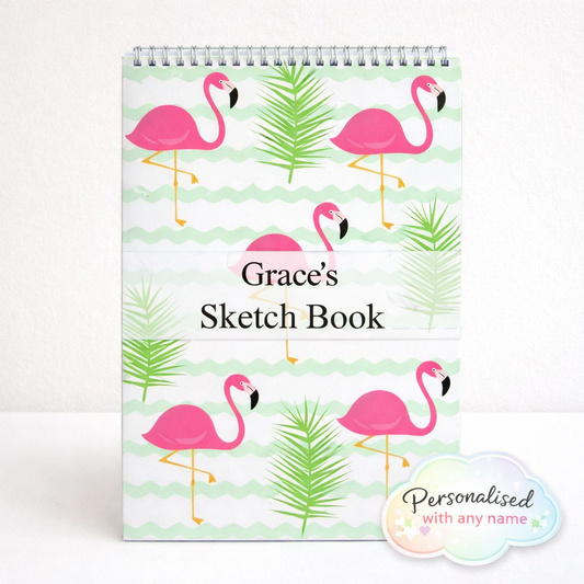 Personalised Flamingo Sketchbook