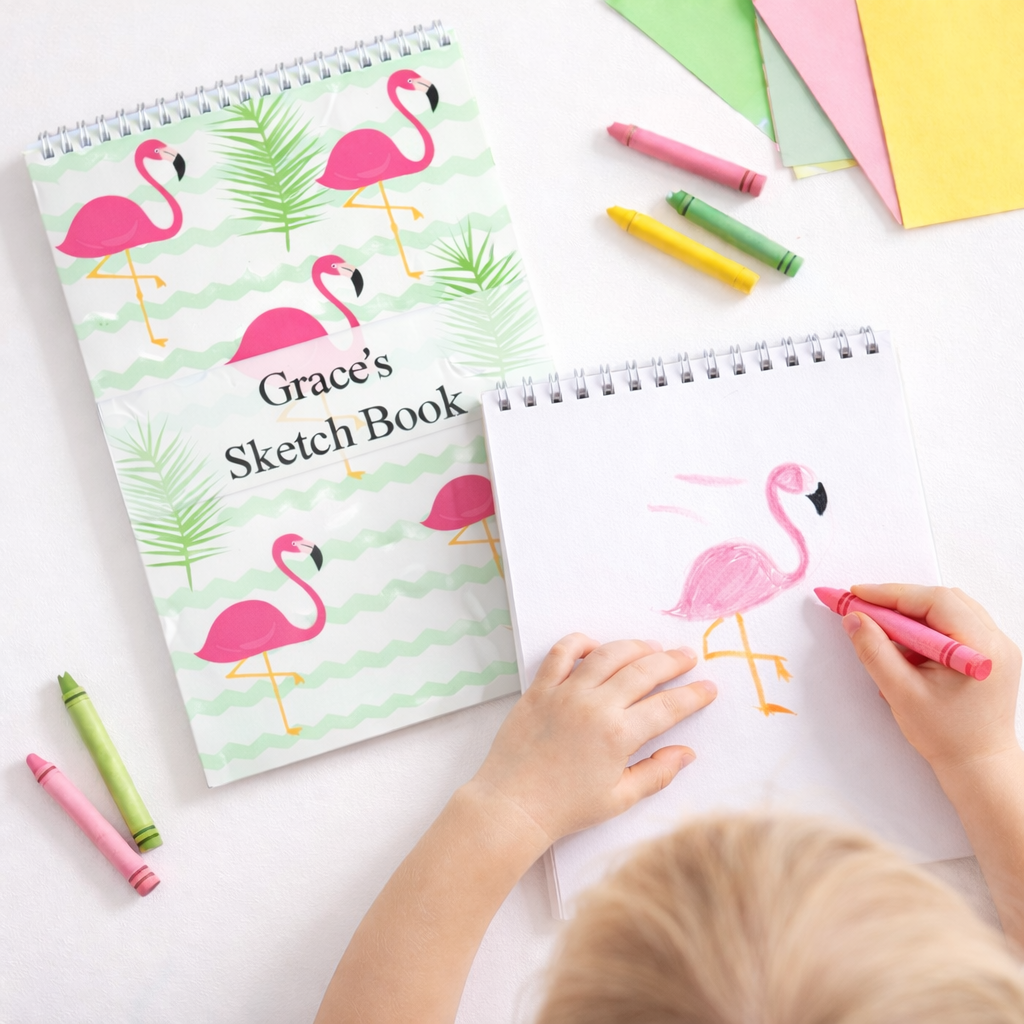 Personalised Flamingo Sketchbook