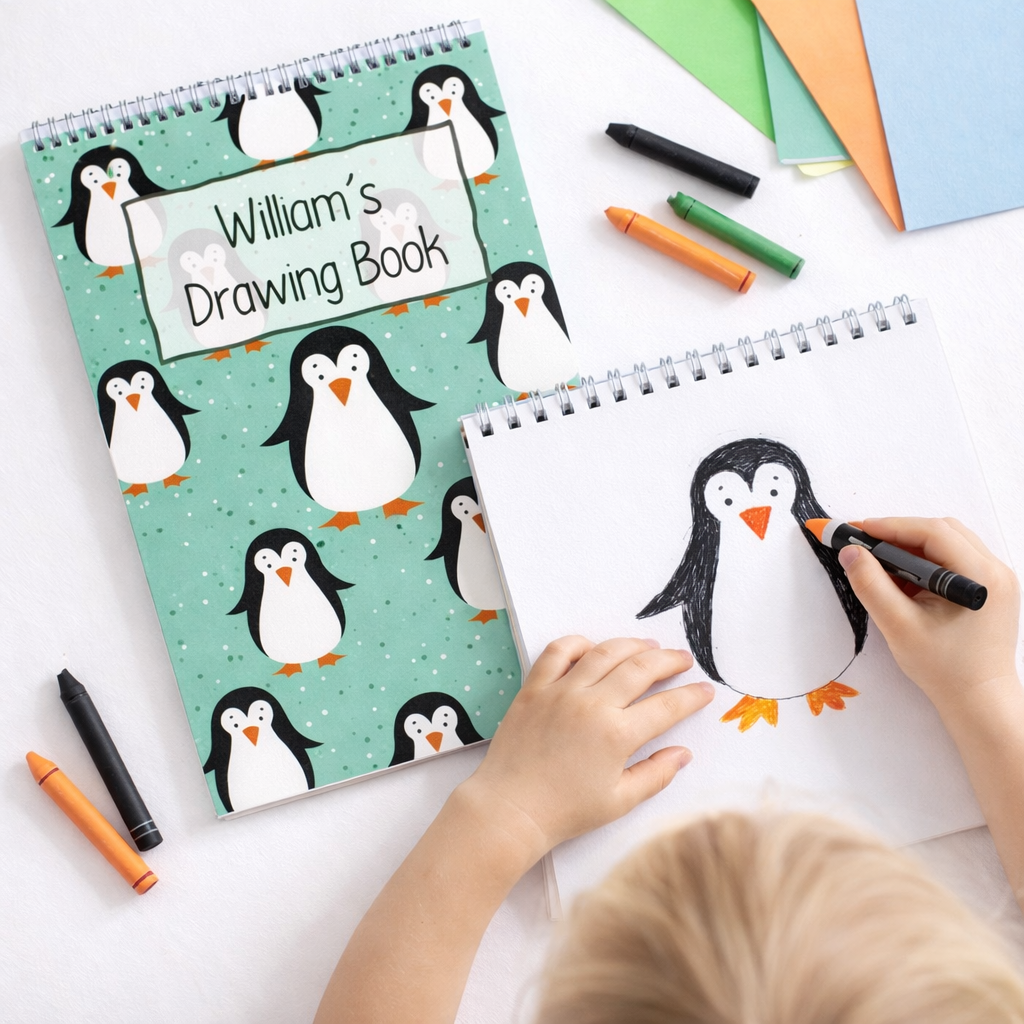 Personalised Penquin Sketchbook