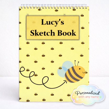 Personalised Bee (Yellow) Sketchbook