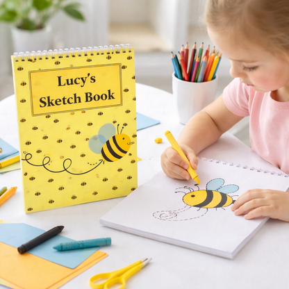 Personalised Bee (Yellow) Sketchbook