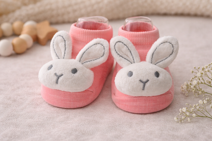 Pink Bunny Non-Slip Baby Socks