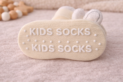 Cream Bunny Non-Slip Baby Socks