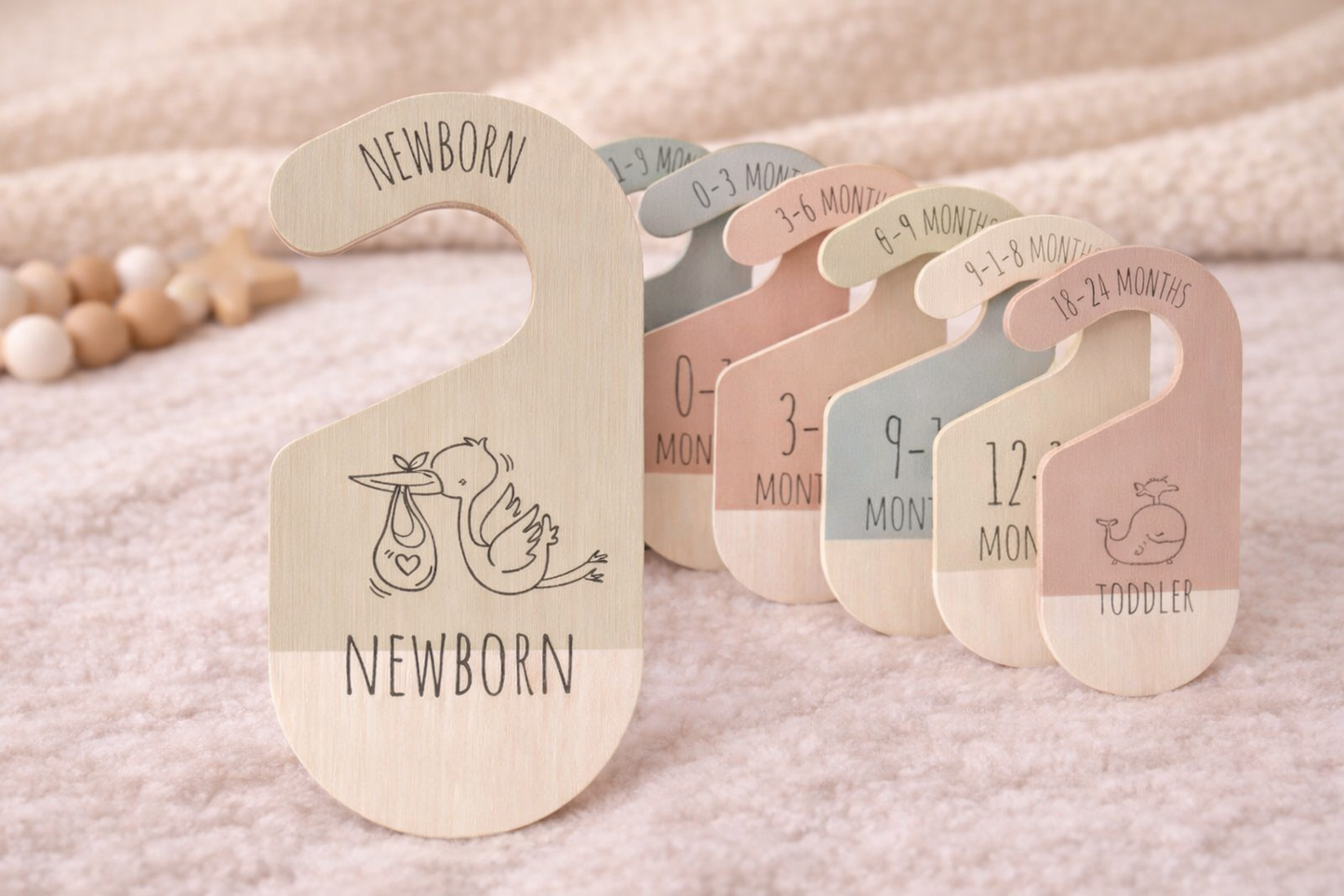 Wooden Baby Wardrobe Dividers | Newborn to Toddler