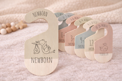 Wooden Baby Wardrobe Dividers | Newborn to Toddler