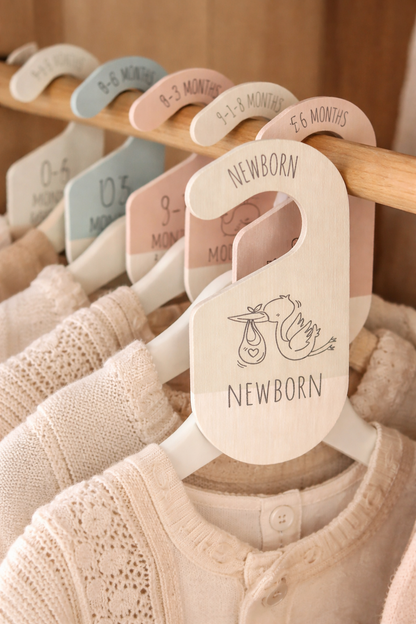 Wooden Baby Wardrobe Dividers | Newborn to Toddler