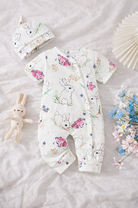 Baby Bunny Romper & Hat Set | 3–6 Months