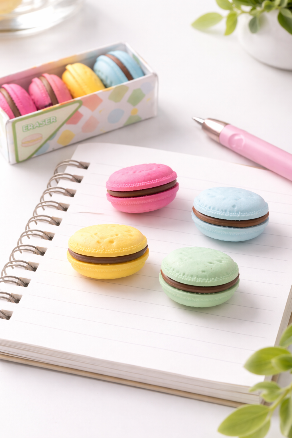 Macaron Eraser Set