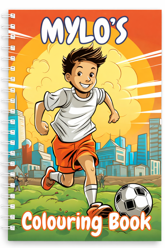 Personalised Football Colouring Book | Kids Activity Book | Custom Name Gift