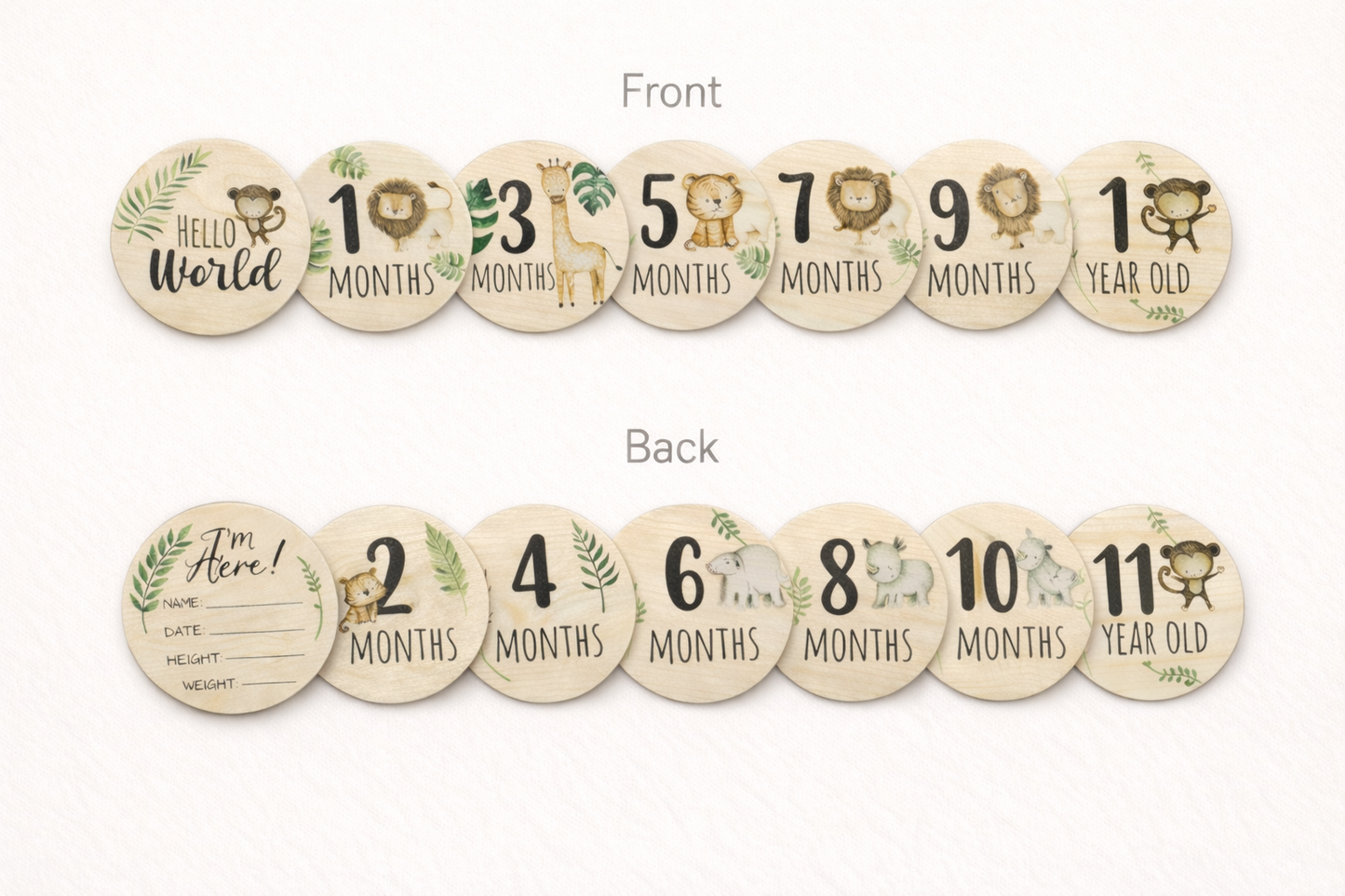 Woodland Baby Milestone Discs | Monthly Photo Props