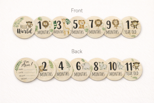 Woodland Baby Milestone Discs | Monthly Photo Props