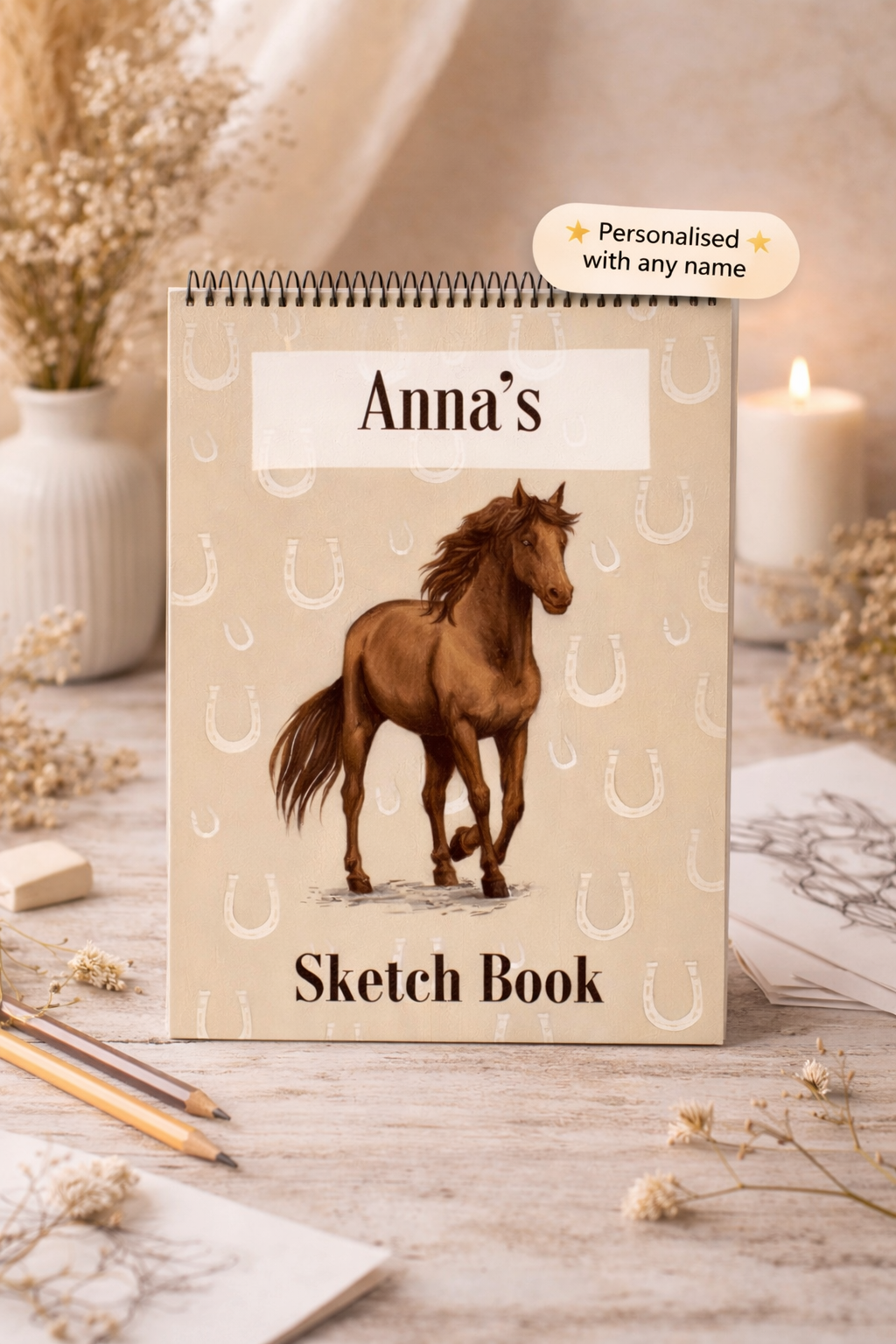 Personalised Horse Sketchbook