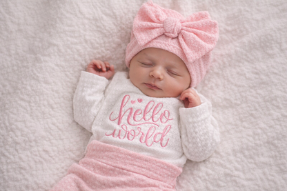 Hello World 3-Piece Newborn Outfit Set