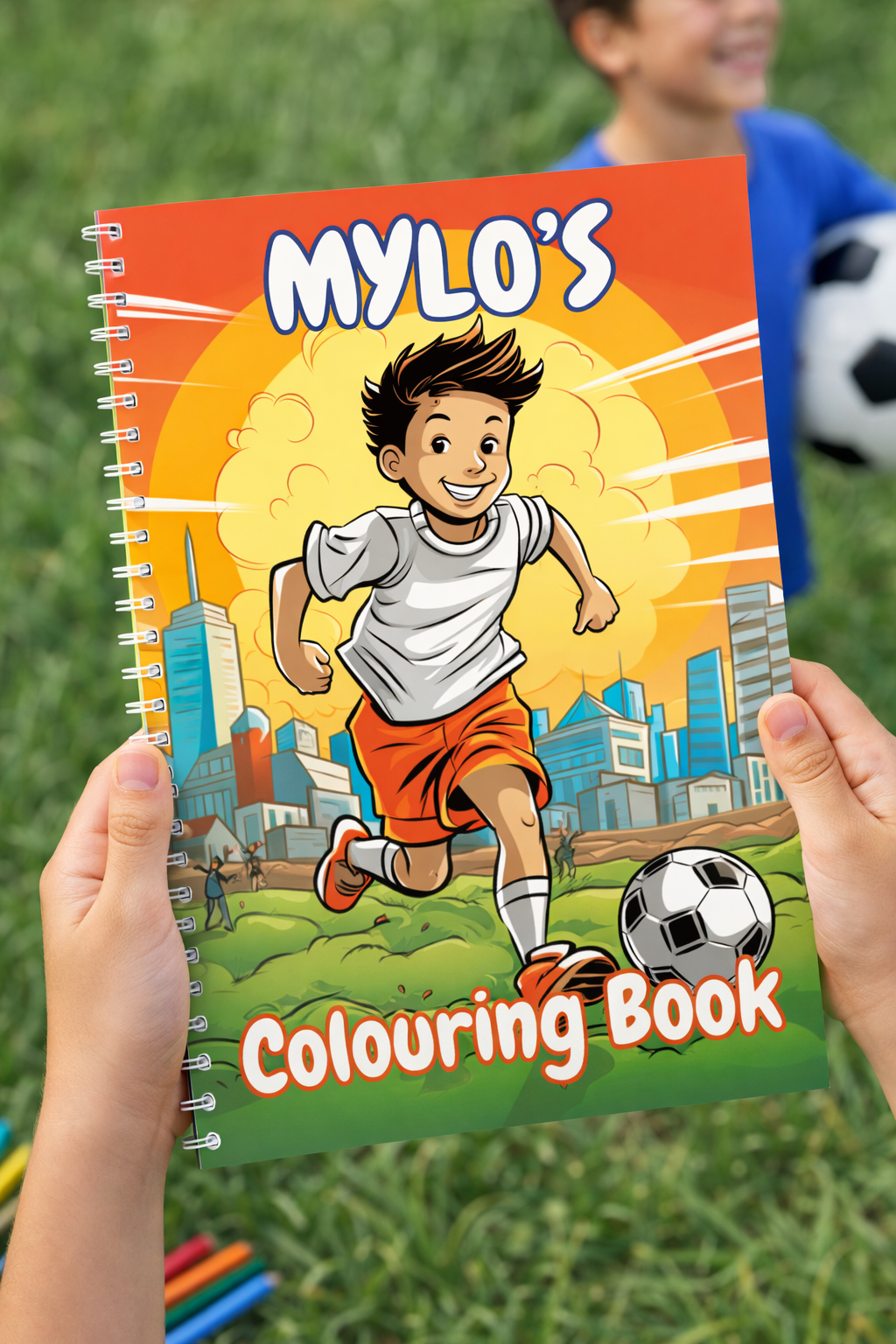 Personalised Football Colouring Book | Kids Activity Book | Custom Name Gift