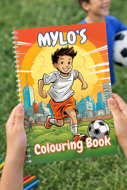 Personalised Football Colouring Book | Kids Activity Book | Custom Name Gift