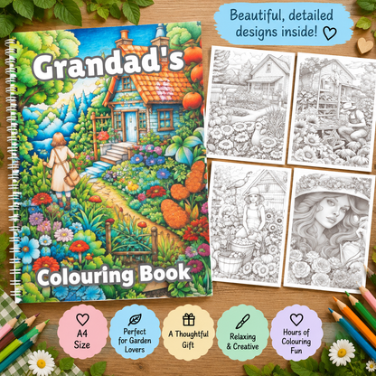 Personalised Garden Colouring Book | 30 Designs | Relaxing Adult Colouring Gift