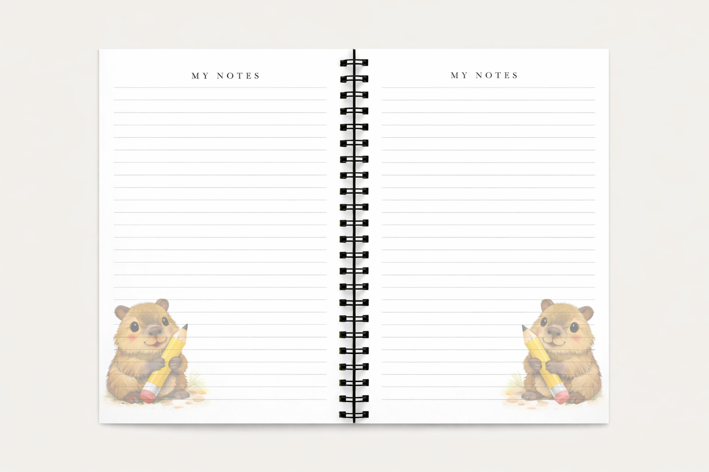 Personalised Capybara Notebook – A5 Lined Writing Book for Kids