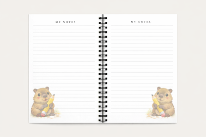 Personalised Capybara Notebook – A5 Lined Writing Book for Kids