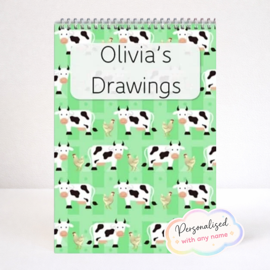 Personalised cute cow Sketchbook