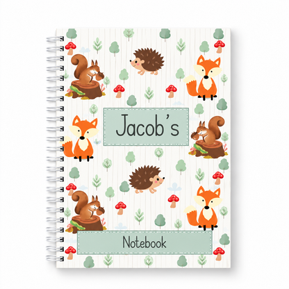 Personalised Woodland Animals Notebook | A5 Lined Notebook