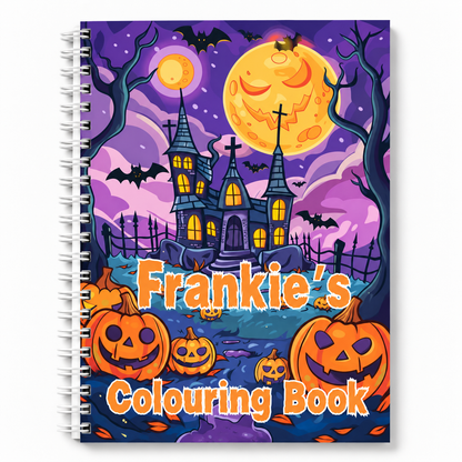 Personalised Halloween Colouring Book | 30 Designs | Kids Spooky Activity Gift